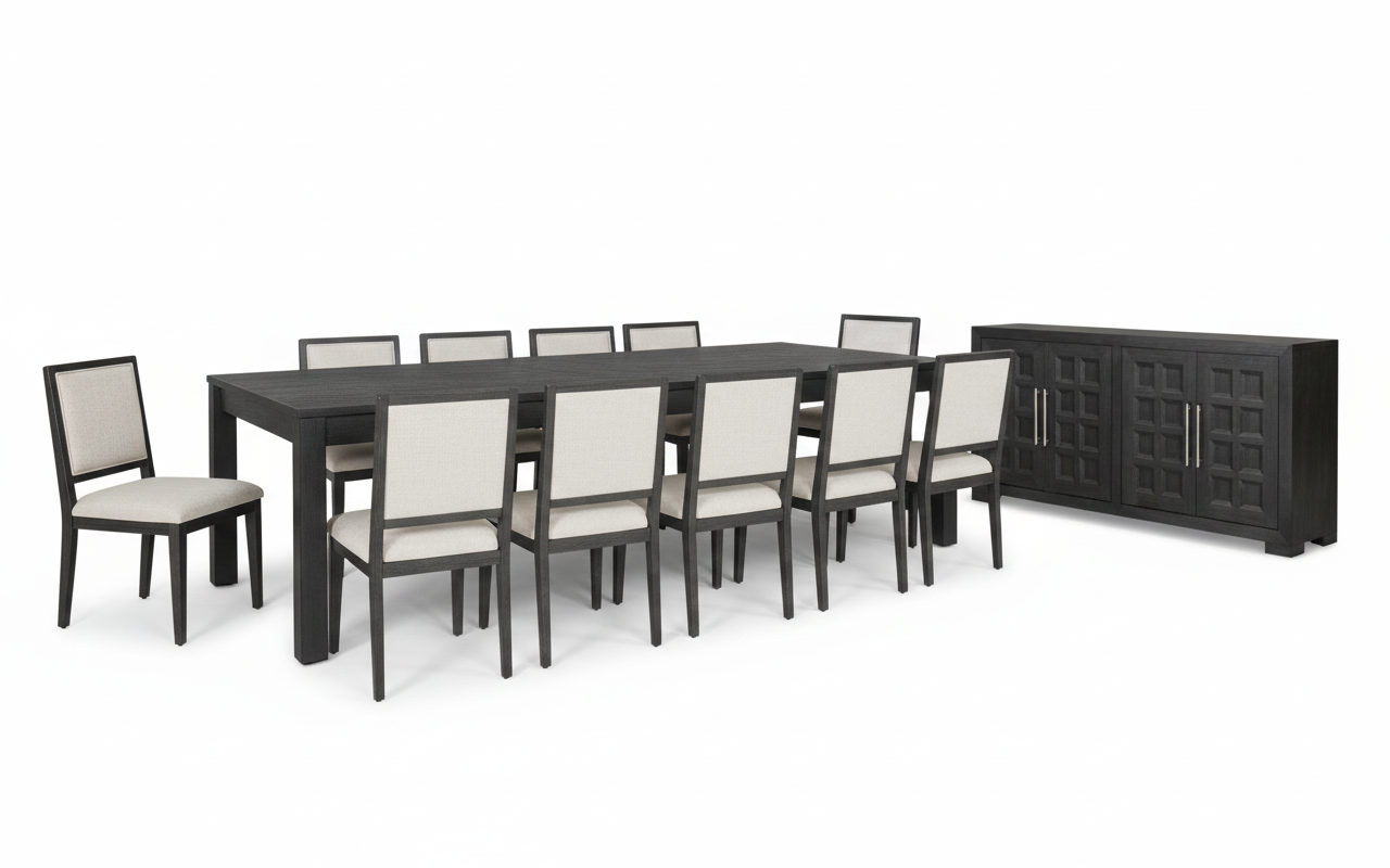Axis 9-Piece Extendable Dining Set – Weathered Black