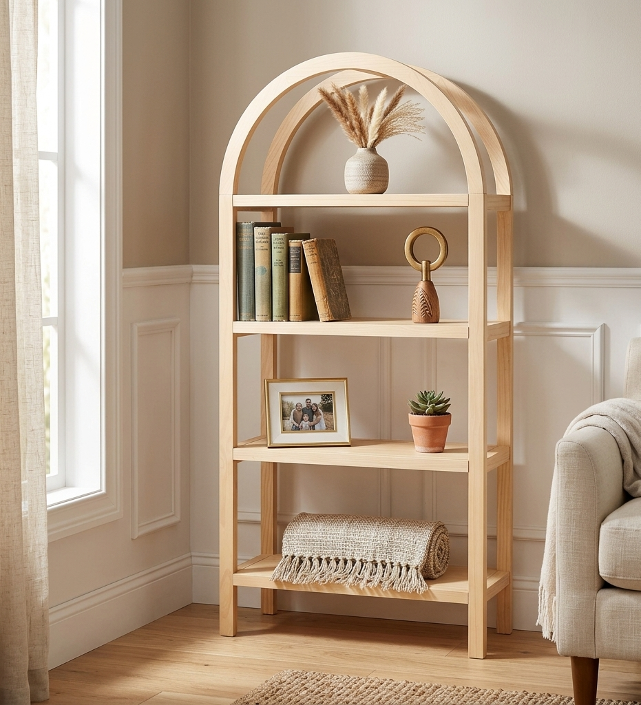 Nook Arched Bookcase - Natural Denmark Home