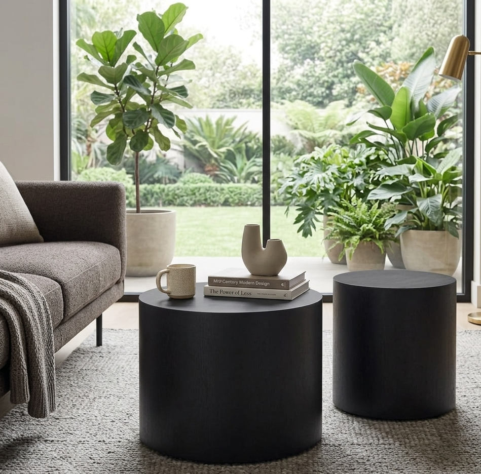 Summit Nesting Coffee Tables (Set of Two)- Black