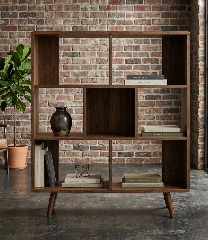 koru 3 Tier Open Bookcase - Walnut Denmark Home
