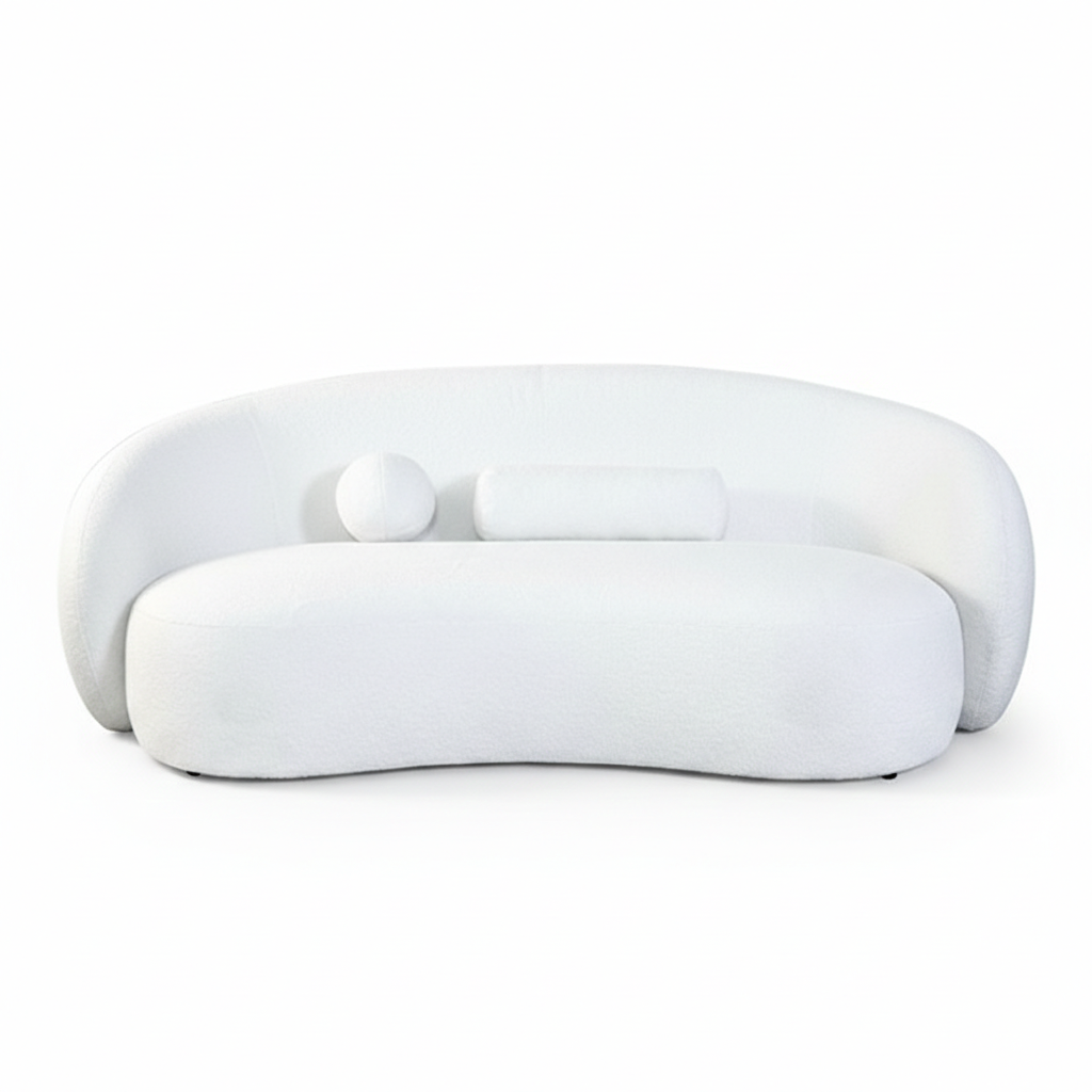 Plane Sofa – White Chenille Floating Design