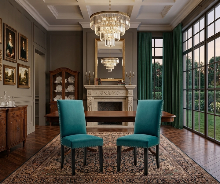 Form Performance Velvet Dining Chair - Teal Denmark Home