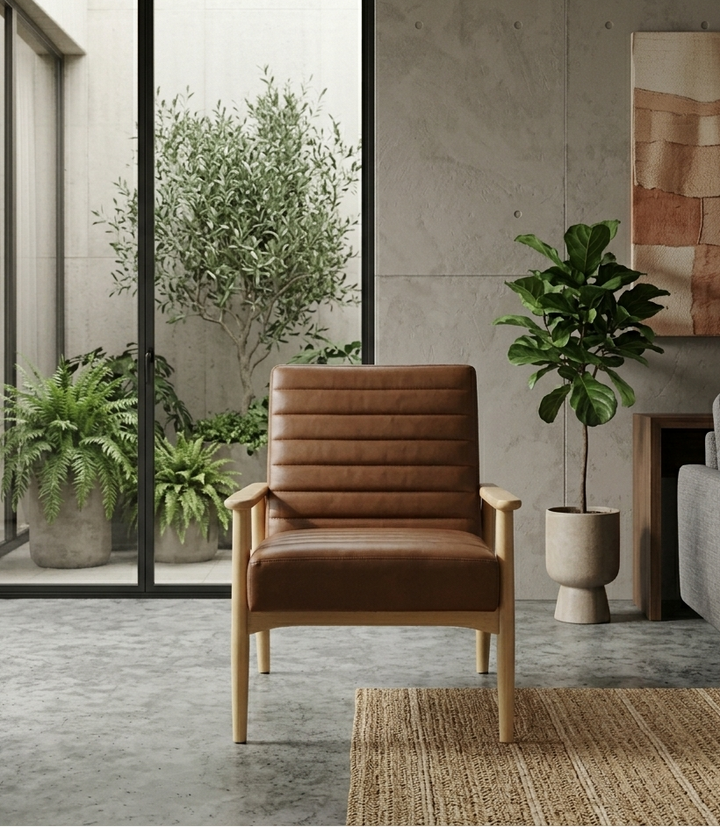 Virenza Accent Chair - French Oak Tan Denmark Home