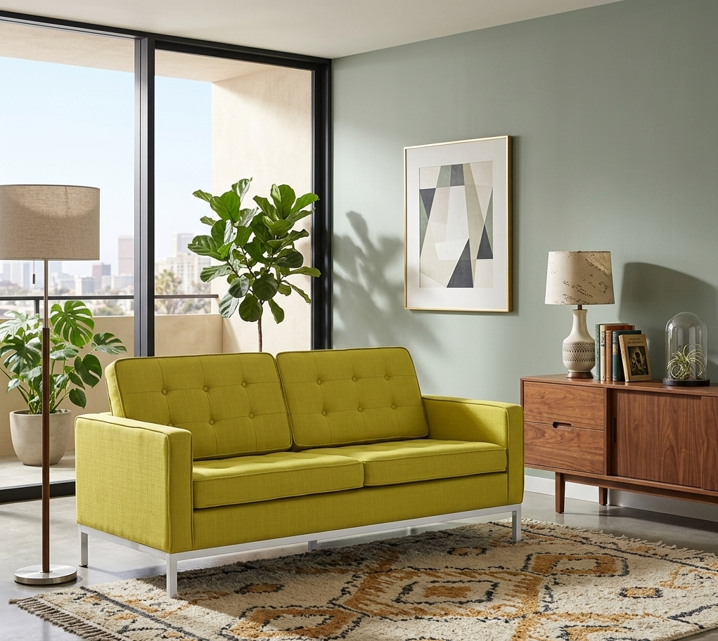 Iona Upholstered Loveseat – Wheatgrass