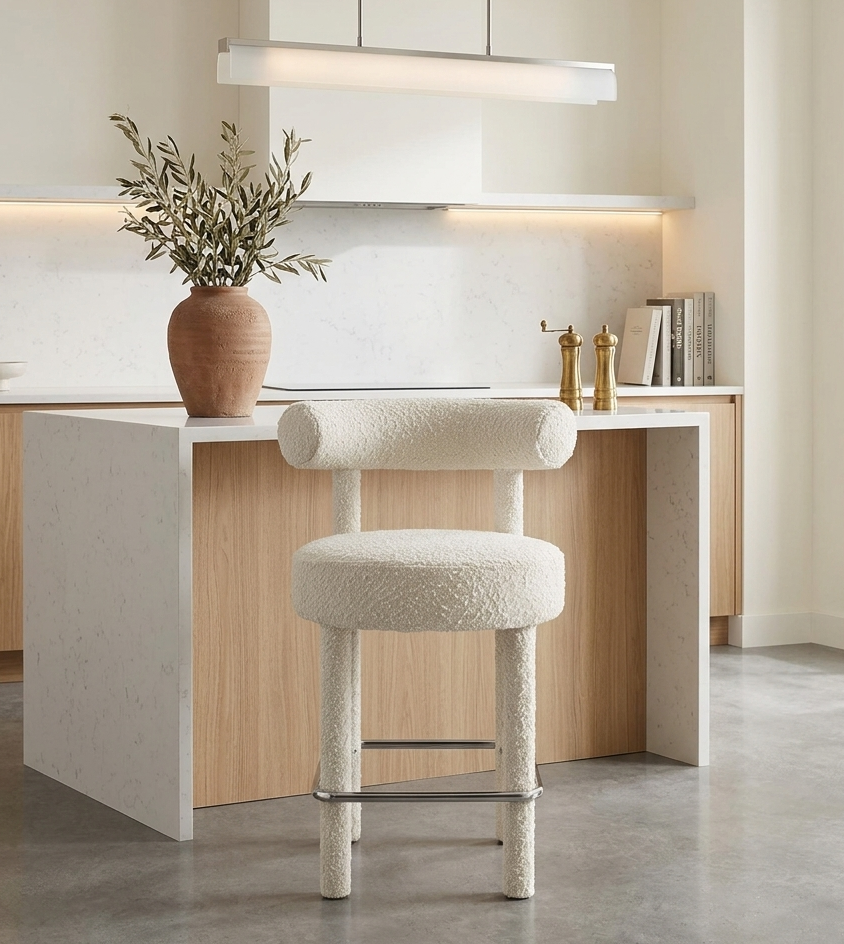 Zorn Counter Stool - Ivory Silver Denmark Home