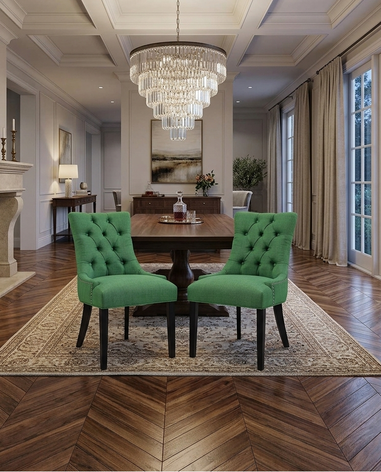 Bleich Tufted Dining Side Chair - Green Denmark Home