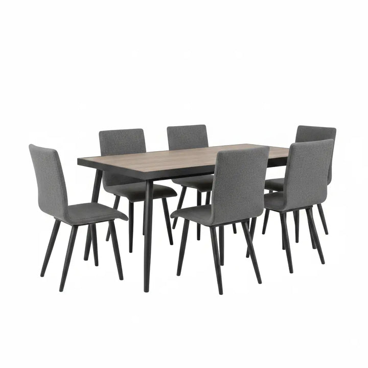 Freja Dining Table – Gray Finish with Metal Framed Top Denmark Home