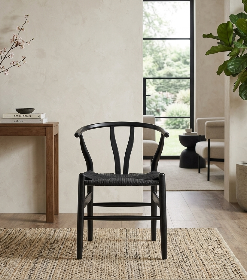 Kalvind Rope Dining Chair - Black Denmark Home