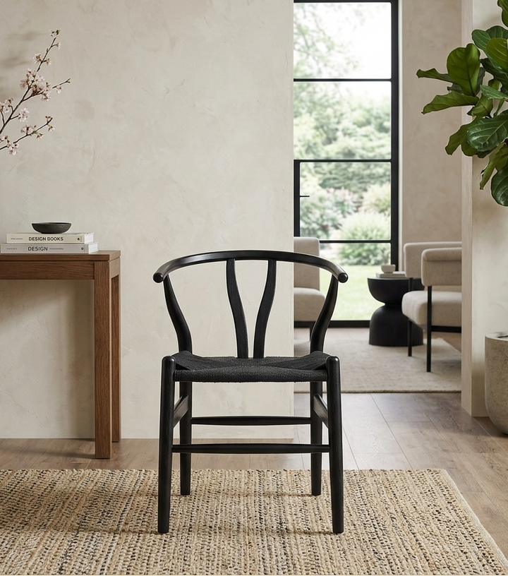 Kalvind Rope Dining Chair - Black Denmark Home