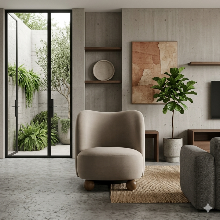 Elmora Accent Chair-Taupe walnut Denmark Home