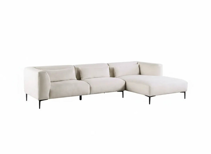Pure  Sectional – Right Chaise, Linen White Cotton-Linen Blend Denmark Home