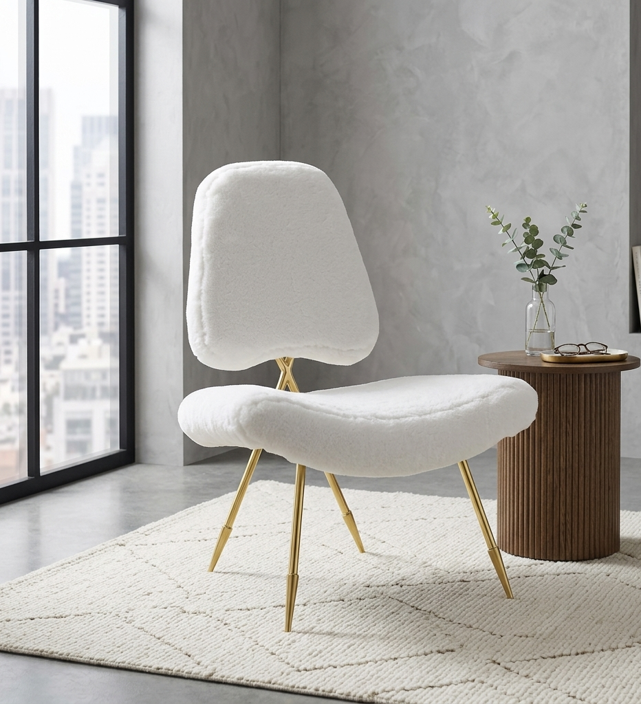 Sod Sheepskin Lounge Chair - White Denmark Home