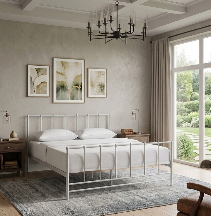 Kira King Platform Bed - White Denmark Home