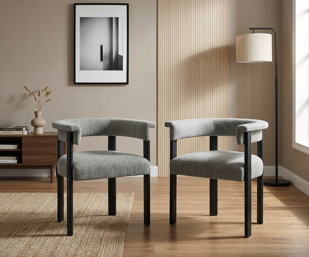 Solvéra Dining Chair Set - Heathered Weave Gray Black Denmark Home