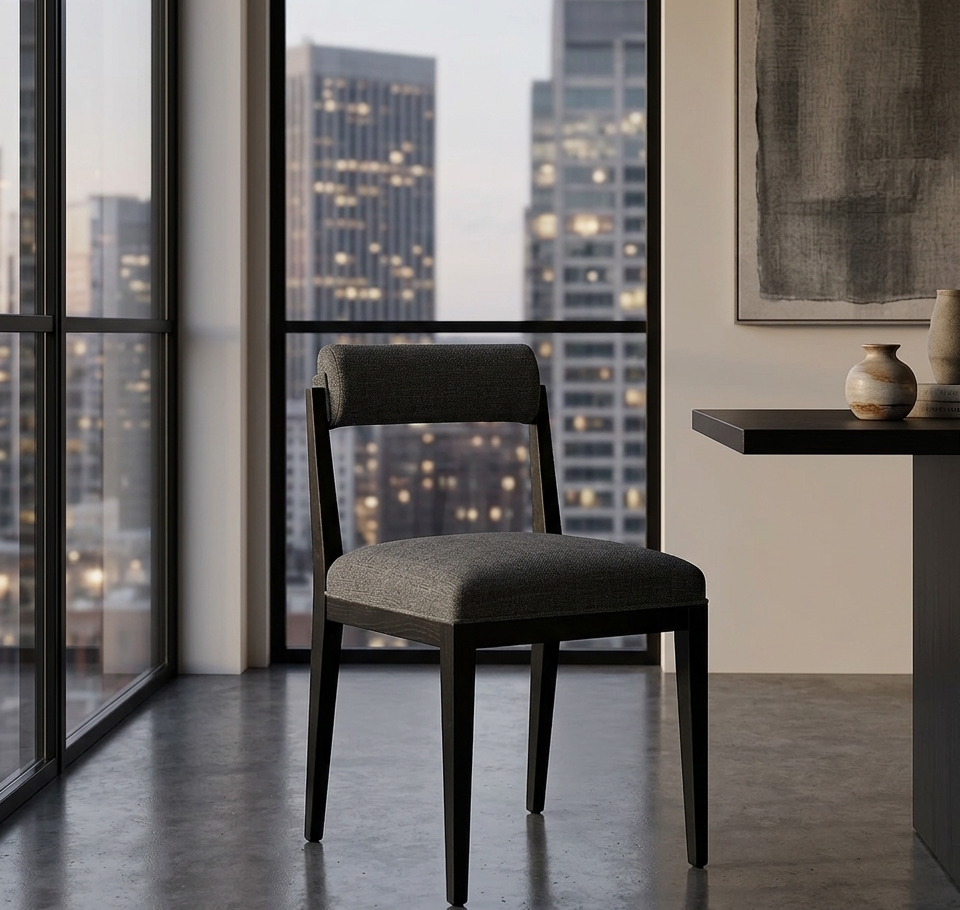 Bek Fabric Dining Chair - Charcoal Black Denmark Home
