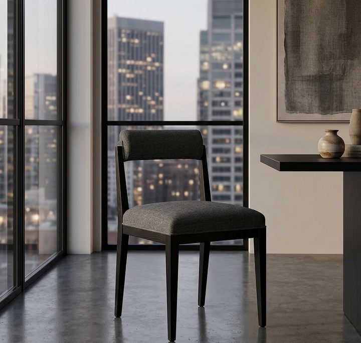 Bek Fabric Dining Chair - Charcoal Black Denmark Home