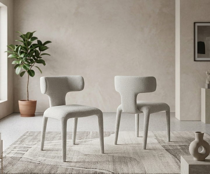Ridge Boucle Dining Chair - Dove Gray Denmark Home