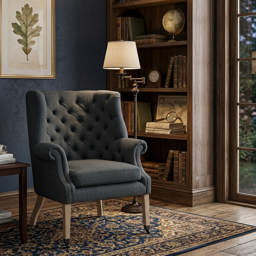 Klip Tufted Lounge Chair – Grey Denmark Home