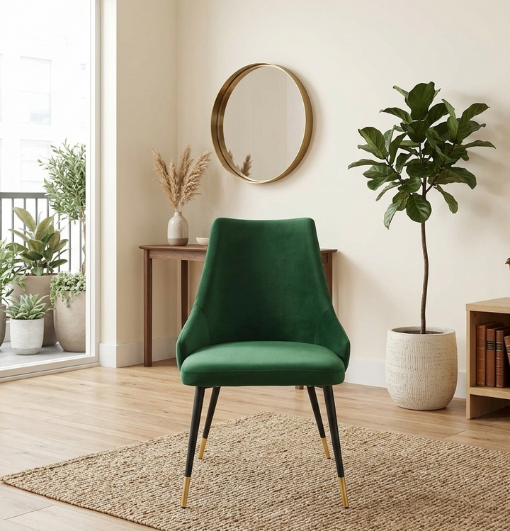 Bella Tufted Velvet Dining Chair - Emerald Denmark Home