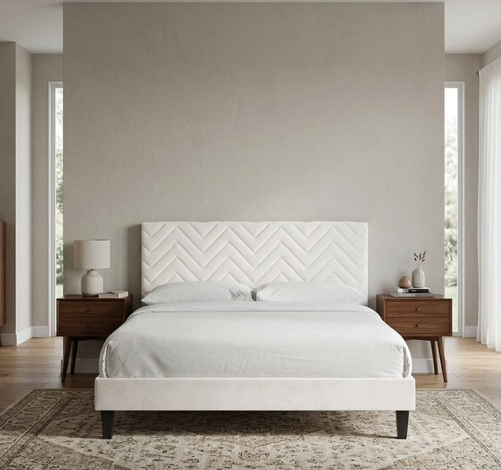 Zerina Full Platform Bed - White Denmark Home