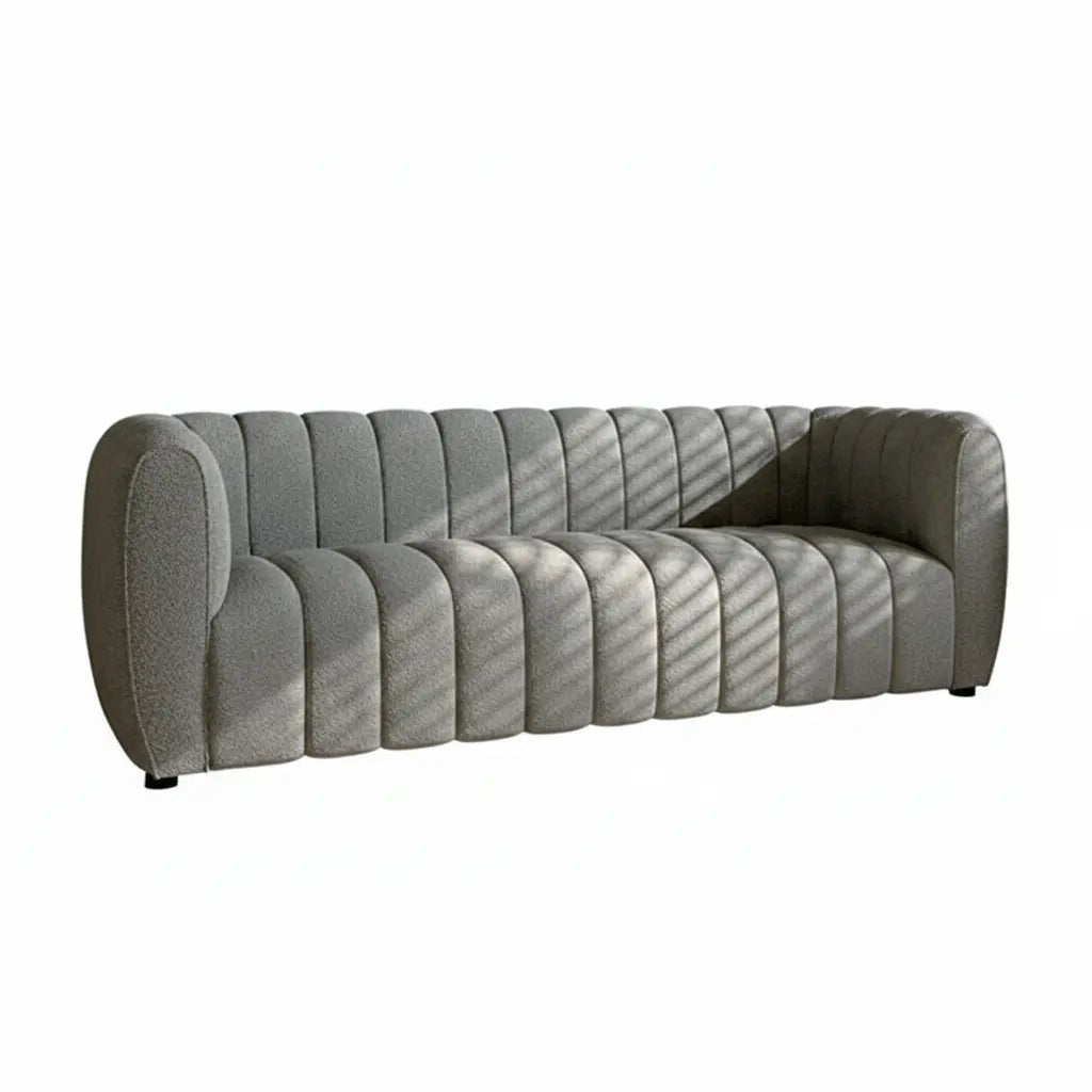 Marcellus Sofa – Charcoal Gray Channel-Tufted Bouclé Denmark Home