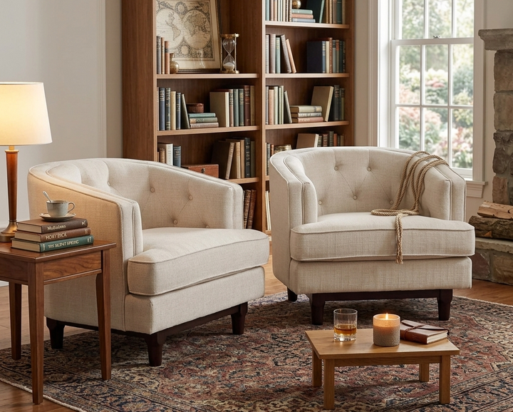 Turf Tufted Armchair - Beige Denmark Home