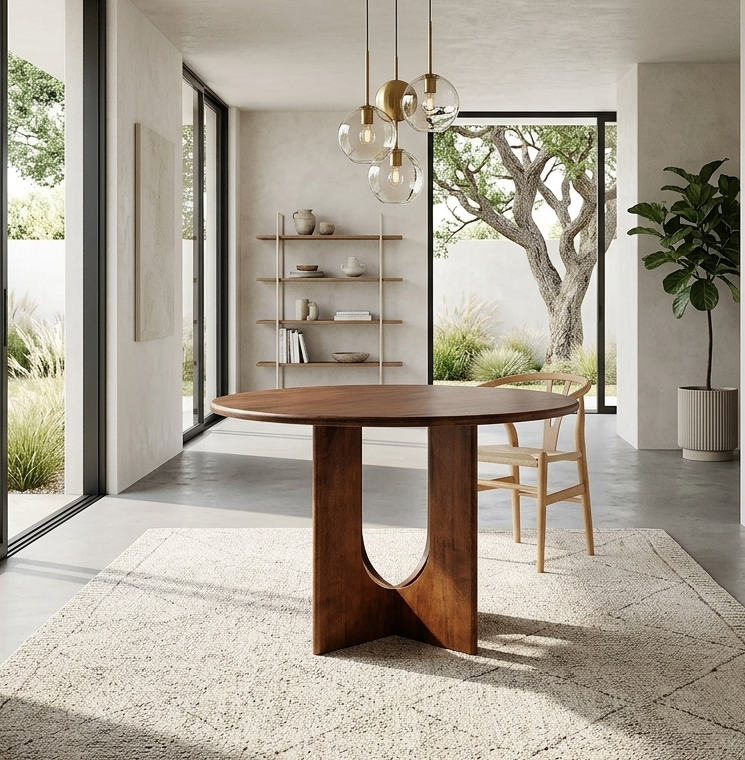 Cour Round Dining Table 48" - Walnut Denmark Home