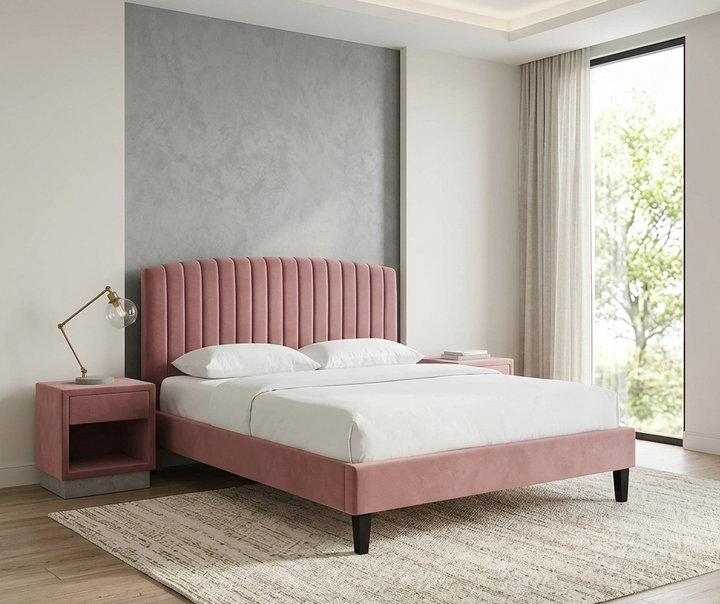 Valois Queen Platform Bed – Dusty Rose Denmark Home