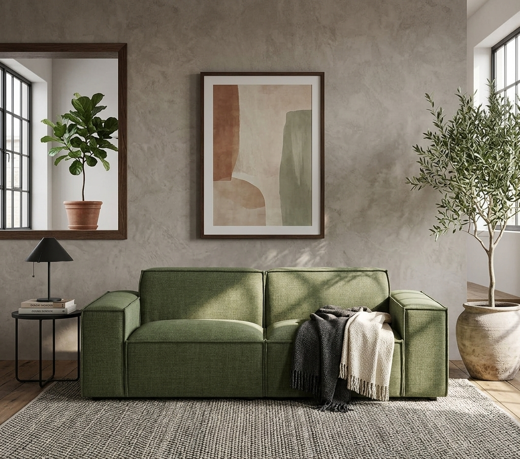 Lucent Fabric 2-Piece Sectional Loveseat – Foliage