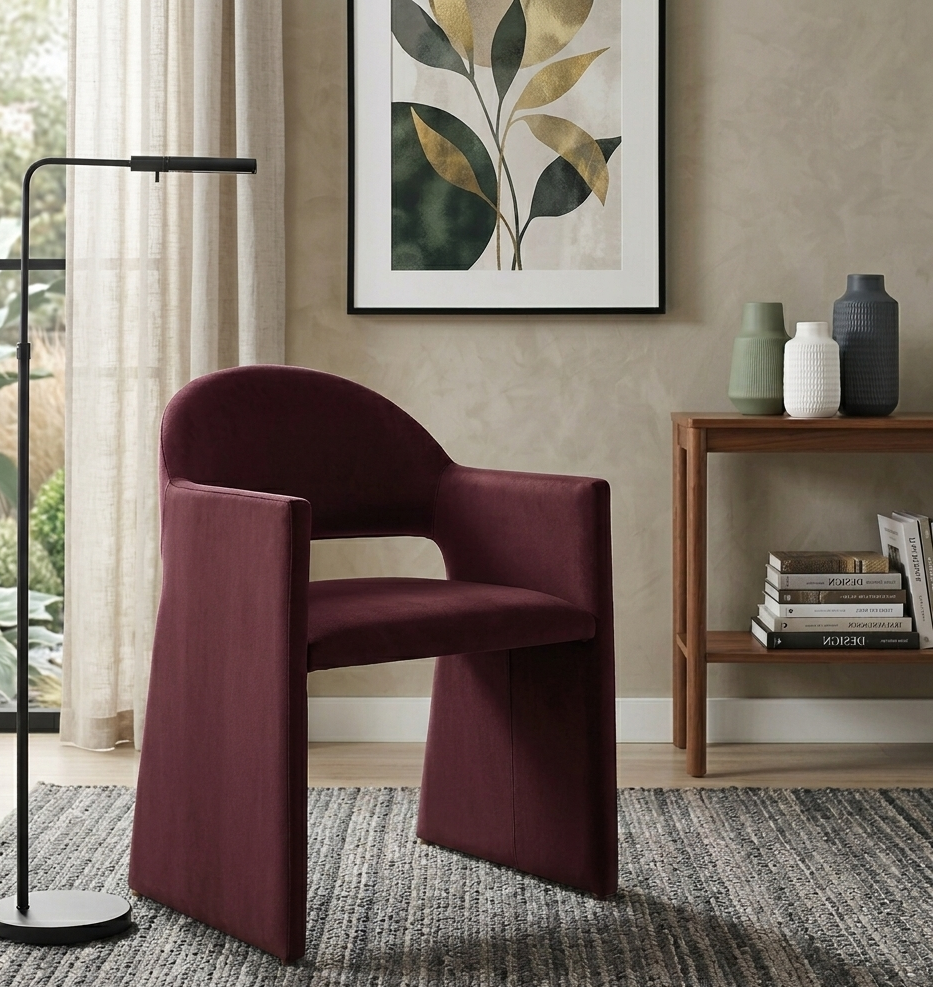 Sok Performance Velvet Dining Armchair - Mulberry Denmark Home