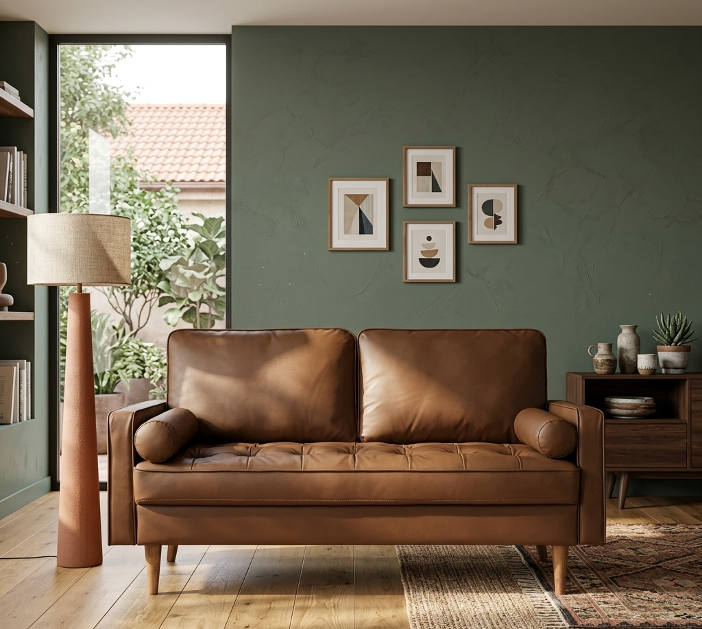 Archon Faux Leather Loveseat – Brown