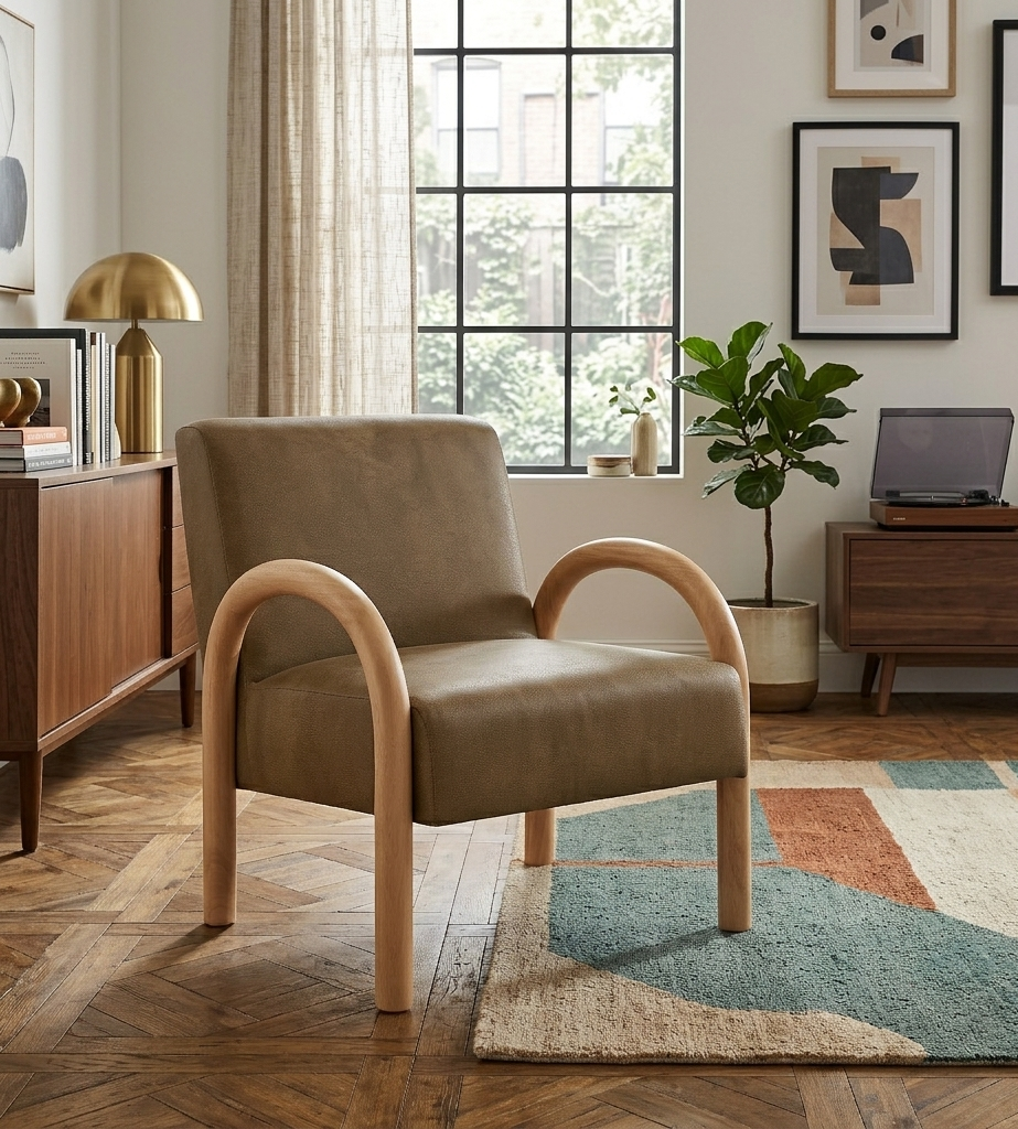 Arvion Faux Leather Accent Chair – Toast Denmark Home