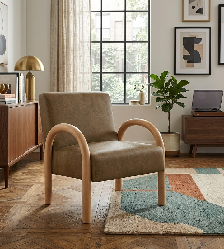 Arvion Faux Leather Accent Chair – Toast Denmark Home