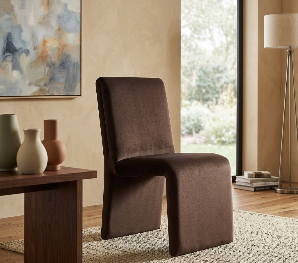 Vik Velvet Dining Chair - Chocolate Denmark Home