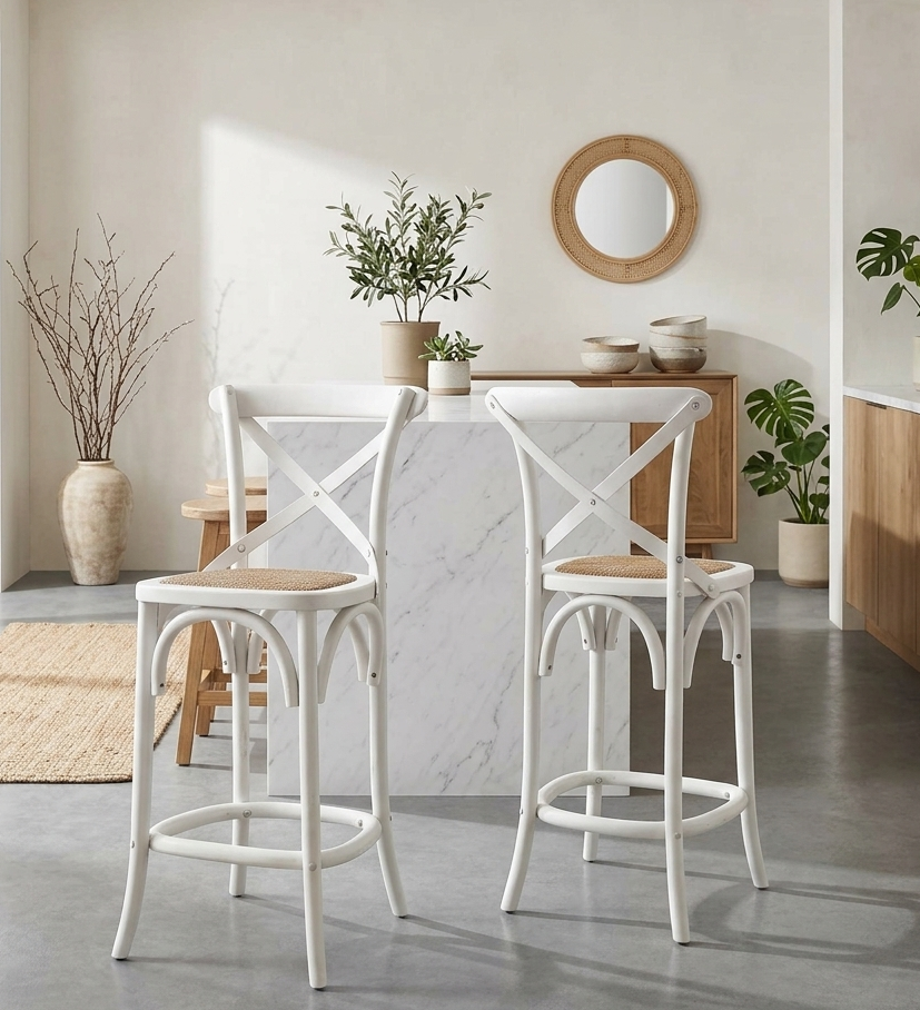 Bramwell Counter Stool - White Denmark Home