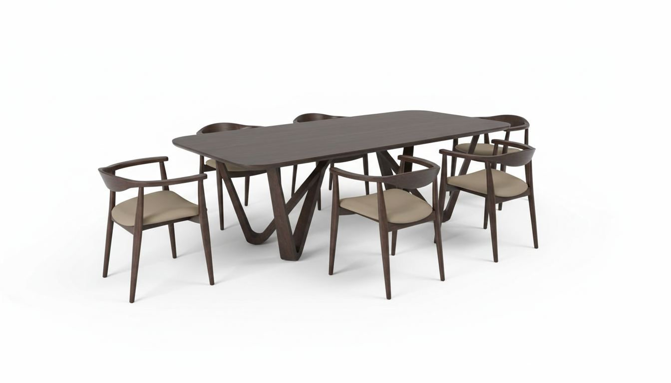 Eiken 7-Piece Dining Set – Rich Walnut