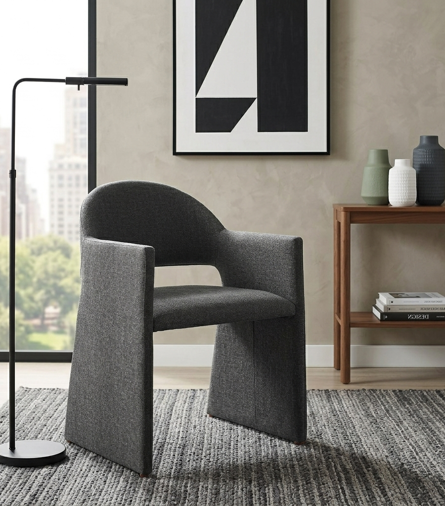 Sok Upholstered Dining Armchair - Charcoal Denmark Home