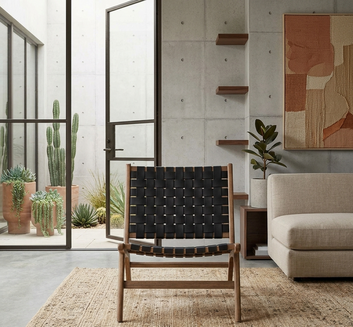 Kaven Lounge Chair-Walnut Black Denmark Home