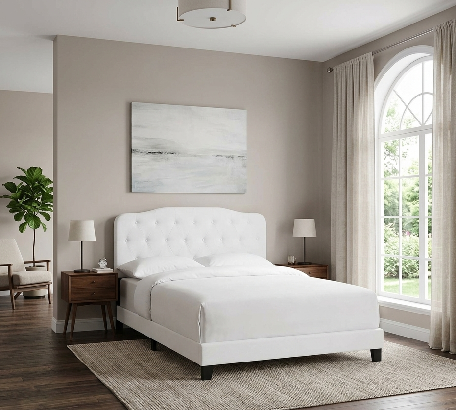 Zito Queen Bed - White Denmark Home