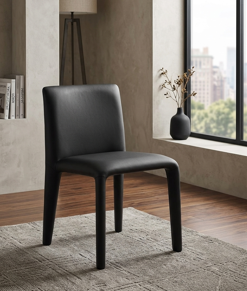 Svep Faux Leather Dining Chair - Black Denmark Home