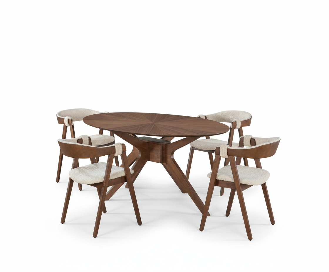 Bellmont Oval Dining Table – Walnut
