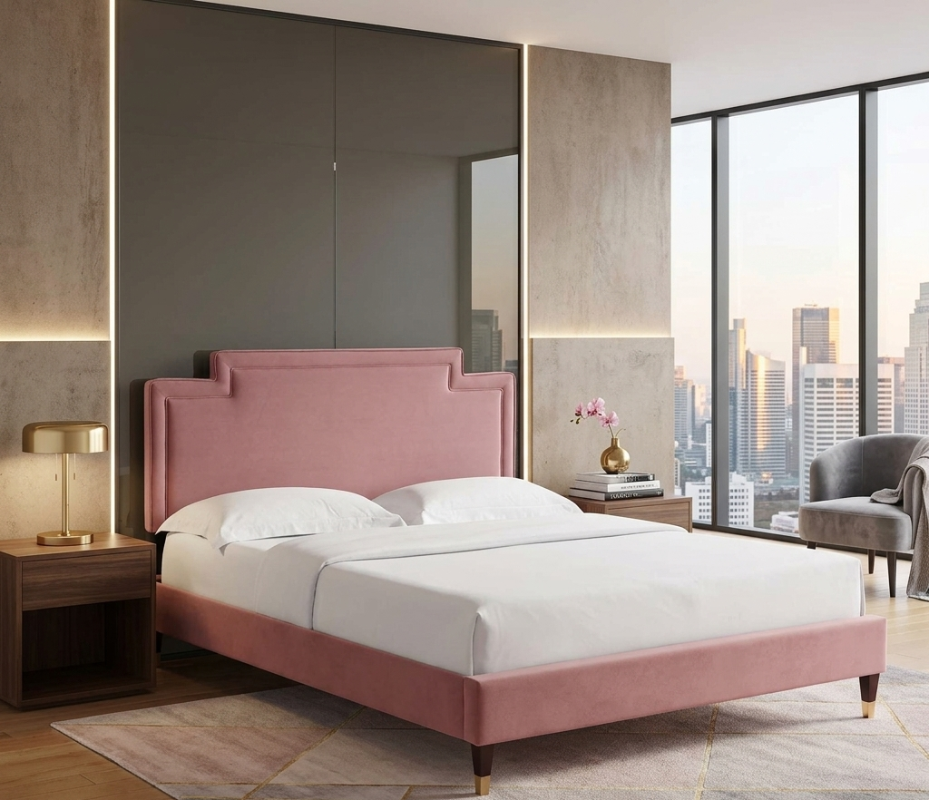 Valenza Performance Velvet King Platform Bed - Denmark Home