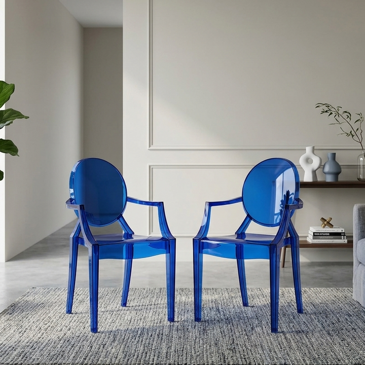 Lucien Arm Dining Chair Set - Blue Denmark Home