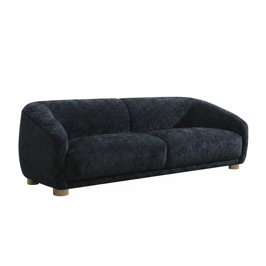 Arcen Sofa – Black Chenille with Sloped Arms Denmark Home