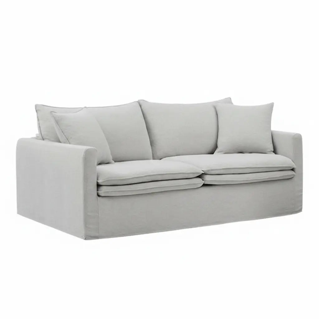 Vara Sofa – Light Gray Linen with Feather Blend Cushions Denmark Home