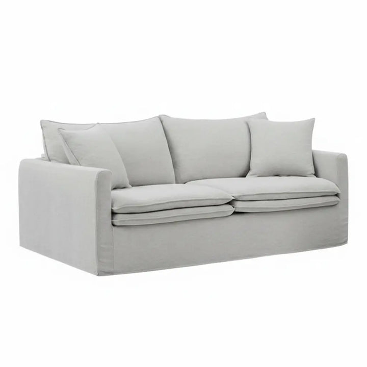 Vara Sofa – Light Gray Linen with Feather Blend Cushions Denmark Home