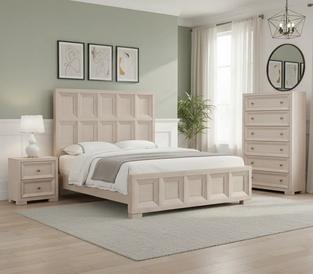 Axis 5-Piece Queen Bedroom Set – Tawny Oak (Modern Classic) Denmark Home