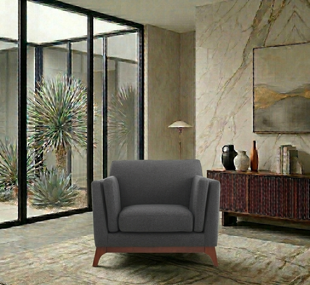 Kelsh Upholstered Fabric Armchair-Gray Denmark Home