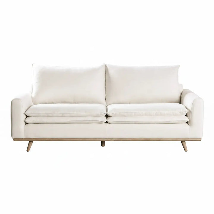 Isola Sofa – Oak Frame with Linen White Cushions Denmark Home