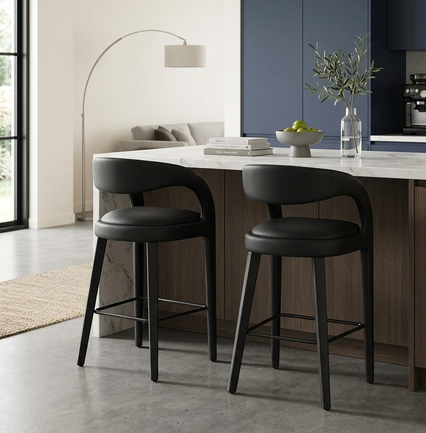 Flat bar stool set - Black Denmark Home